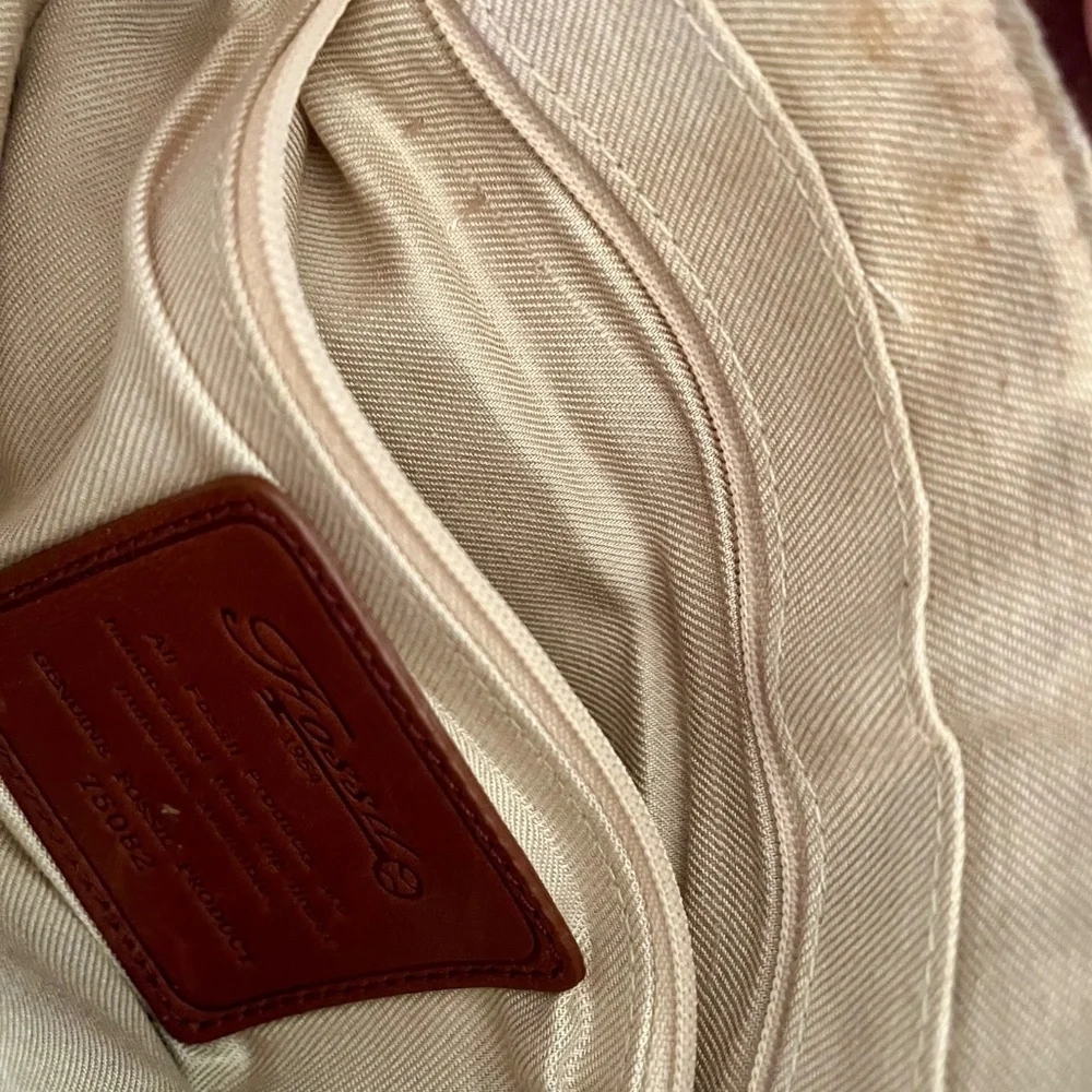 Fossil Purse, canvas flowers, leather trim - Picture 4 of 4